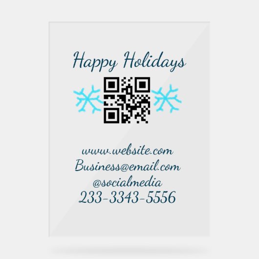 eenvoudige aangepaste QR-code jouw naam toevoegen  Acryl Bord (Voorkant)