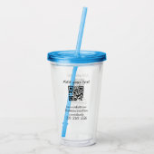 eenvoudige aangepaste QR-code jouw naam toevoegen  Acryl Drinkbeker (Achterkant)