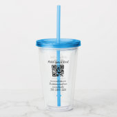 eenvoudige aangepaste QR-code jouw naam toevoegen  Acryl Drinkbeker (Voorkant)