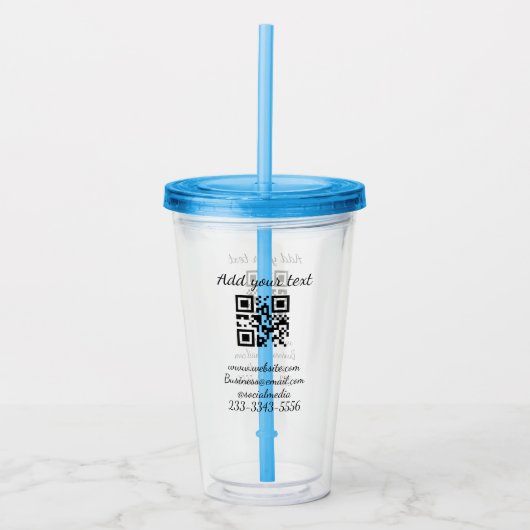 eenvoudige aangepaste QR-code jouw naam toevoegen  Acryl Drinkbeker (Voorkant)