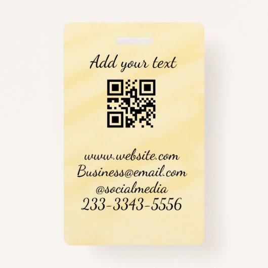 eenvoudige aangepaste QR-code jouw naam toevoegen  Badge (Achterkant)