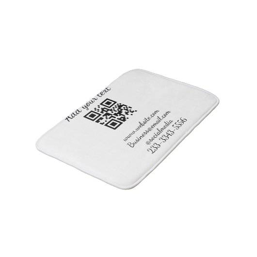 eenvoudige aangepaste QR-code jouw naam toevoegen Badmat (Gekanteld)