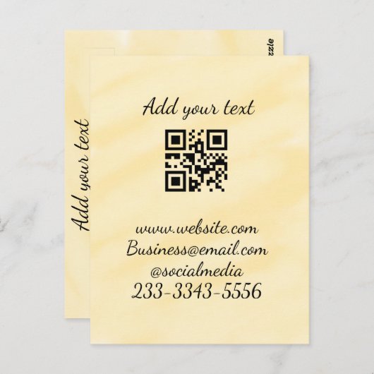 eenvoudige aangepaste QR-code jouw naam toevoegen Briefkaart (Voorkant / Achterkant)