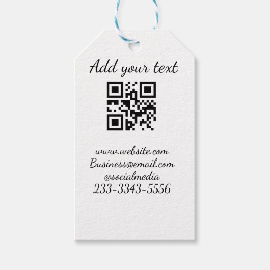 eenvoudige aangepaste QR-code jouw naam toevoegen Cadeaulabel (Voorkant)