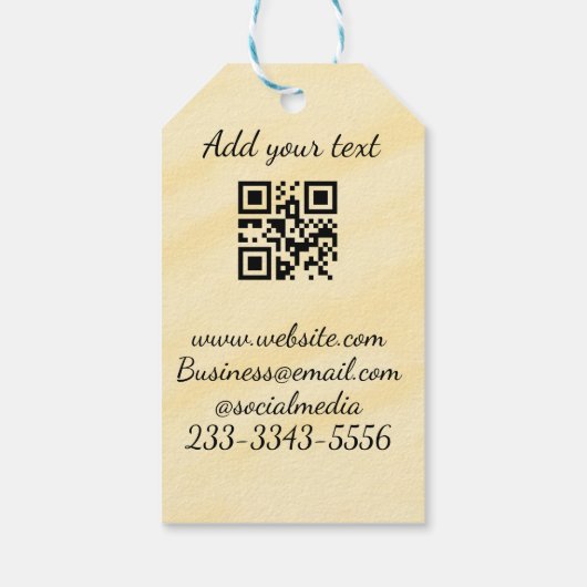 eenvoudige aangepaste QR-code jouw naam toevoegen  Cadeaulabel (Achterkant)