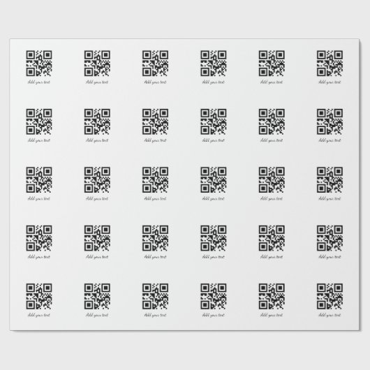 eenvoudige aangepaste QR-code jouw naam toevoegen Cadeaupapier (Vlak)