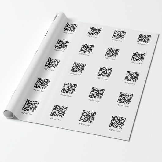 eenvoudige aangepaste QR-code jouw naam toevoegen Cadeaupapier (Uitgerold)