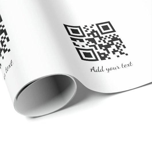 eenvoudige aangepaste QR-code jouw naam toevoegen Cadeaupapier (Rol Hoek)