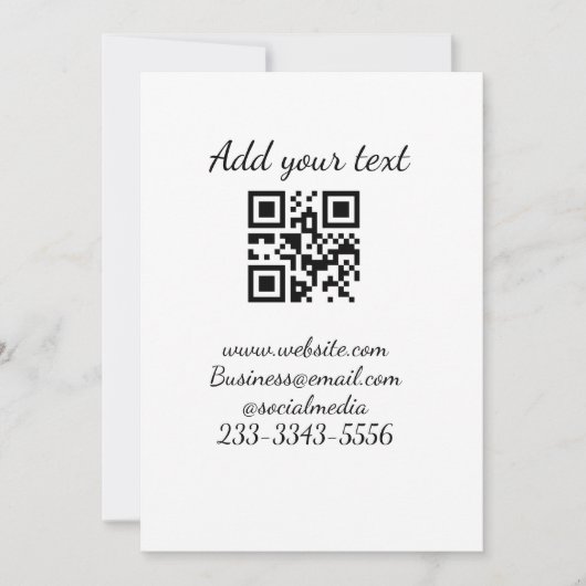 eenvoudige aangepaste QR-code jouw naam toevoegen Feestdagenkaart (Voorkant)