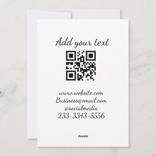 eenvoudige aangepaste QR-code jouw naam toevoegen Feestdagenkaart (Achterkant)