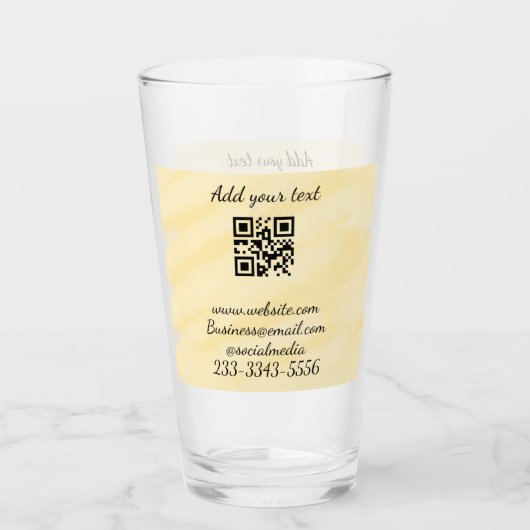 eenvoudige aangepaste QR-code jouw naam toevoegen  Glas (Voorkant)