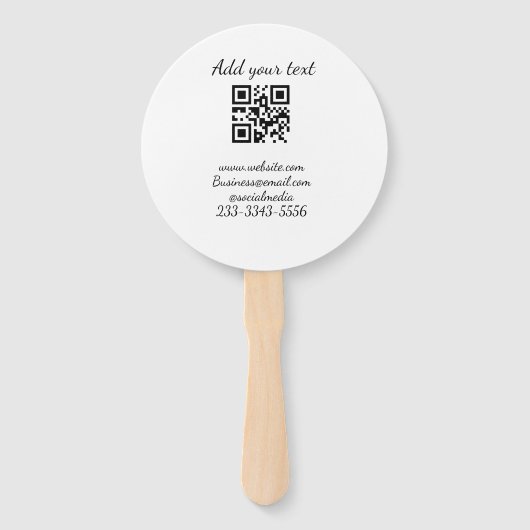 eenvoudige aangepaste QR-code jouw naam toevoegen Handwaaier (Voorkant)