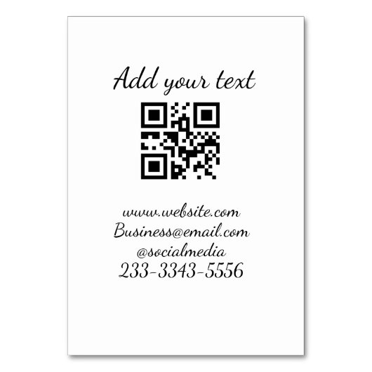 eenvoudige aangepaste QR-code jouw naam toevoegen Kaart (Voorkant)