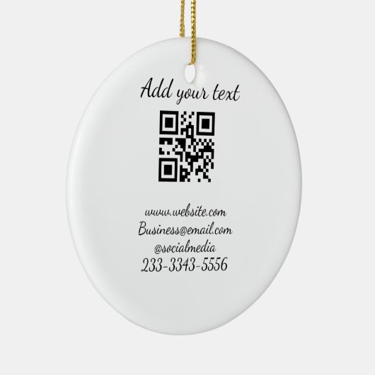 eenvoudige aangepaste QR-code jouw naam toevoegen  Keramisch Ornament (Rechts)