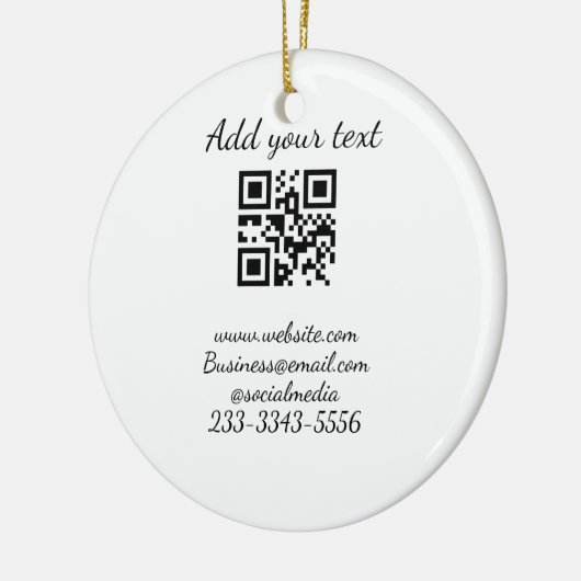 eenvoudige aangepaste QR-code jouw naam toevoegen Keramisch Ornament (Links)
