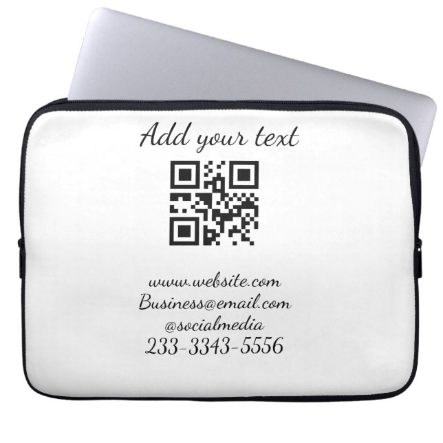 eenvoudige aangepaste QR-code jouw naam toevoegen  Laptop Sleeve (Voorkant)