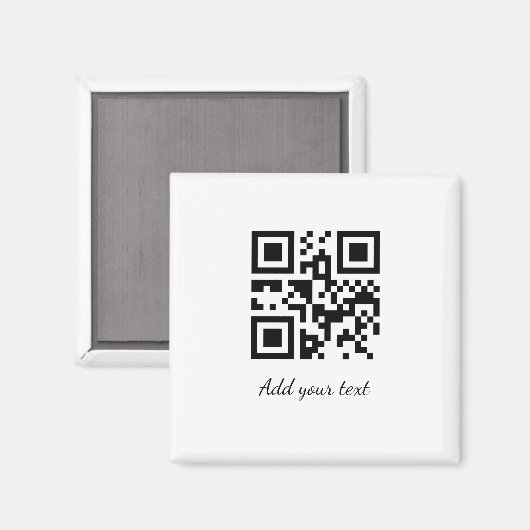 eenvoudige aangepaste QR-code jouw naam toevoegen Magneet (Voorkant / Achterkant)