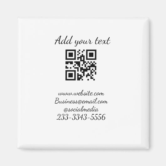 eenvoudige aangepaste QR-code jouw naam toevoegen Magneet (Voorkant)