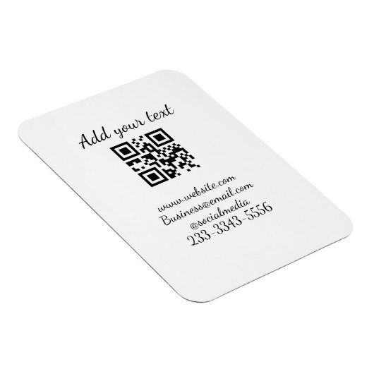 eenvoudige aangepaste QR-code jouw naam toevoegen Magneet (Rechterzijde)