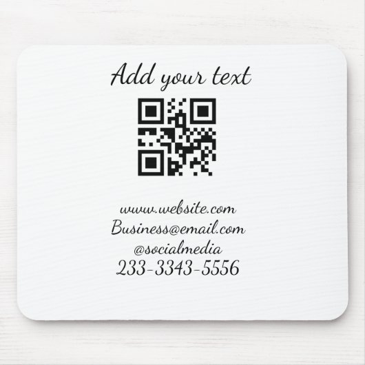 eenvoudige aangepaste QR-code jouw naam toevoegen  Muismat (Voorkant)
