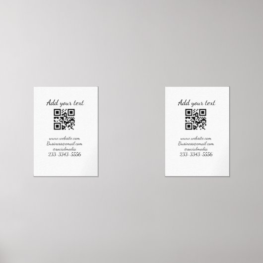 eenvoudige aangepaste QR-code jouw naam toevoegen  Muurkunst Sets (Voorkant)