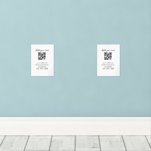 eenvoudige aangepaste QR-code jouw naam toevoegen  Muurkunst Sets (Houten vloer)