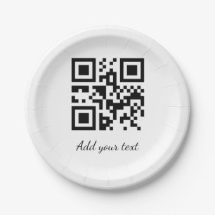 eenvoudige aangepaste QR-code jouw naam toevoegen  Papieren Bordje