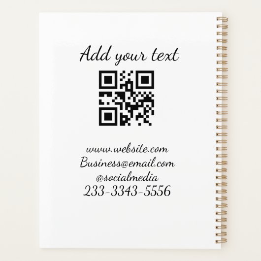 eenvoudige aangepaste QR-code jouw naam toevoegen  Planner (Achterkant)