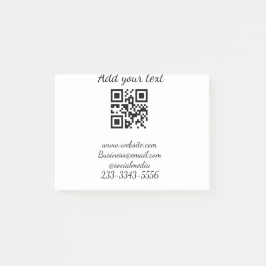eenvoudige aangepaste QR-code jouw naam toevoegen Post-it® Notes (Voorkant)