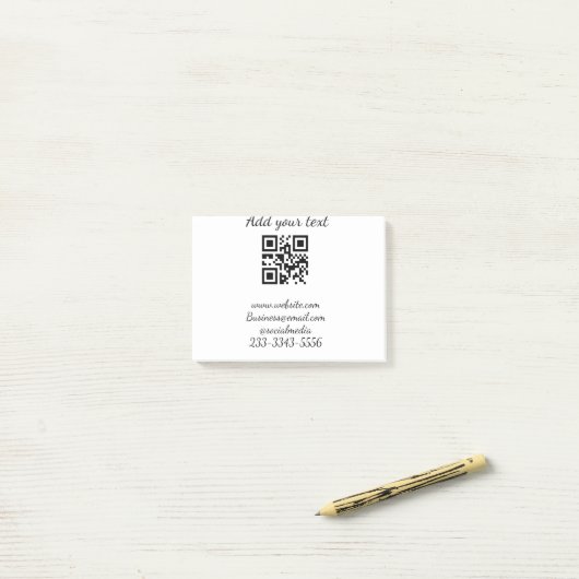 eenvoudige aangepaste QR-code jouw naam toevoegen Post-it® Notes (Op bureau)