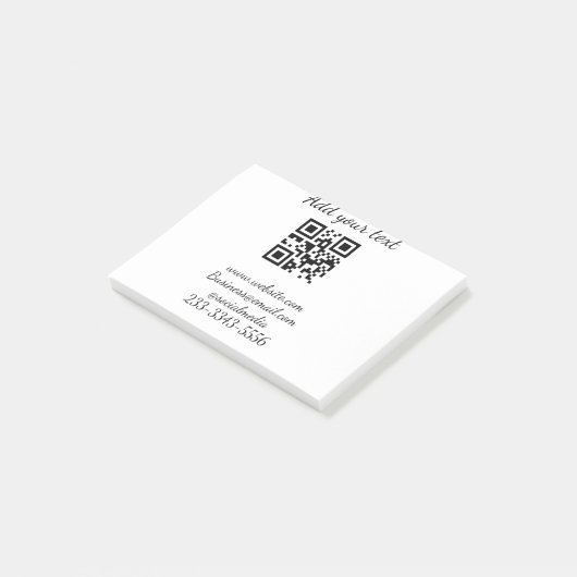 eenvoudige aangepaste QR-code jouw naam toevoegen Post-it® Notes (Schuin)