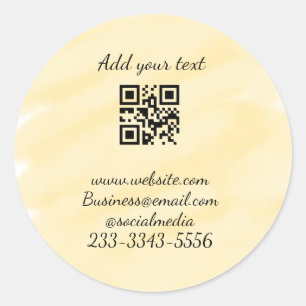 eenvoudige aangepaste QR-code jouw naam toevoegen Ronde Sticker