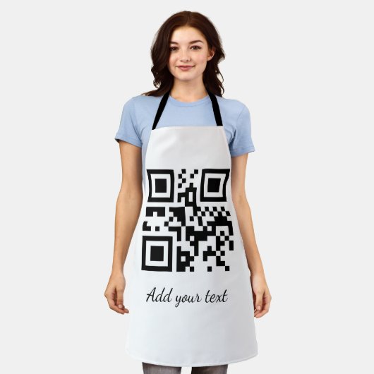 eenvoudige aangepaste QR-code jouw naam toevoegen Schort (Gedragen)