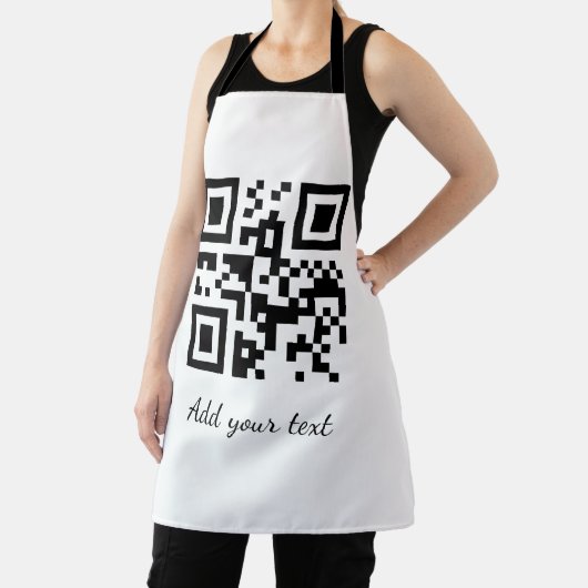 eenvoudige aangepaste QR-code jouw naam toevoegen Schort (Insitu)