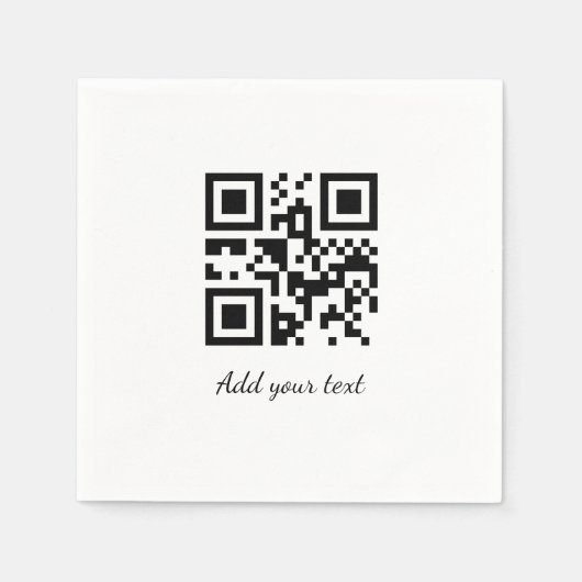 eenvoudige aangepaste QR-code jouw naam toevoegen Servet (Voorkant)
