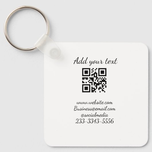 eenvoudige aangepaste QR-code jouw naam toevoegen Sleutelhanger (Voorkant)