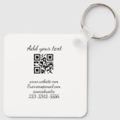 eenvoudige aangepaste QR-code jouw naam toevoegen Sleutelhanger (Achterkant)