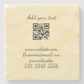 eenvoudige aangepaste QR-code jouw naam toevoegen  Stenen Onderzetter (Voorkant)