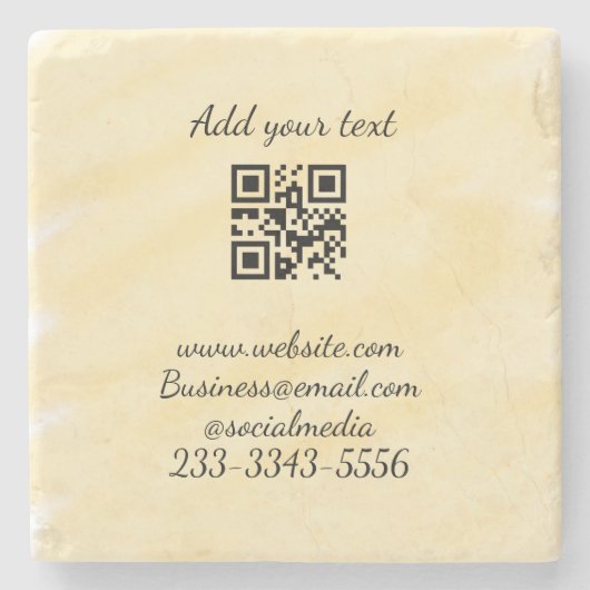 eenvoudige aangepaste QR-code jouw naam toevoegen  Stenen Onderzetter (Voorkant)