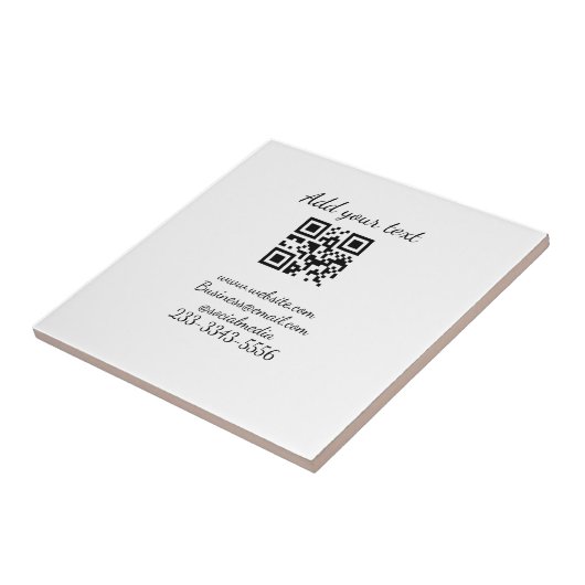 eenvoudige aangepaste QR-code jouw naam toevoegen  Tegeltje (Zijkant)