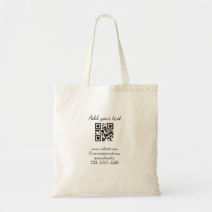 eenvoudige aangepaste QR-code jouw naam toevoegen  Tote Bag