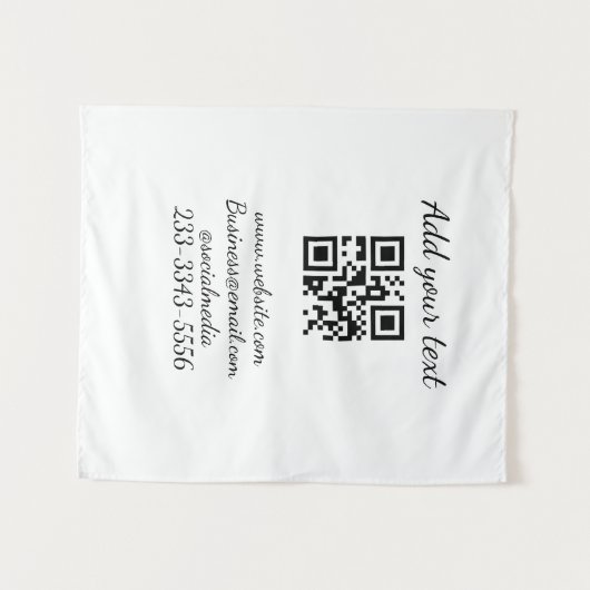 eenvoudige aangepaste QR-code jouw naam toevoegen Wandkleed (Voorkant (horizontaal))
