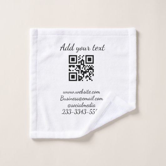 eenvoudige aangepaste QR-code jouw naam toevoegen Washandje (Wasdoekje)