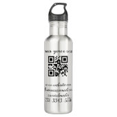 eenvoudige aangepaste QR-code jouw naam toevoegen  Waterfles (Voorkant)