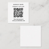 Eenvoudige Aangepaste QR-code Maak Contact met Ons Vierkante Visitekaartje (Voorkant / Achterkant)