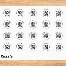 Eenvoudige Aangepaste QR Code Marketing Ronde Sticker
