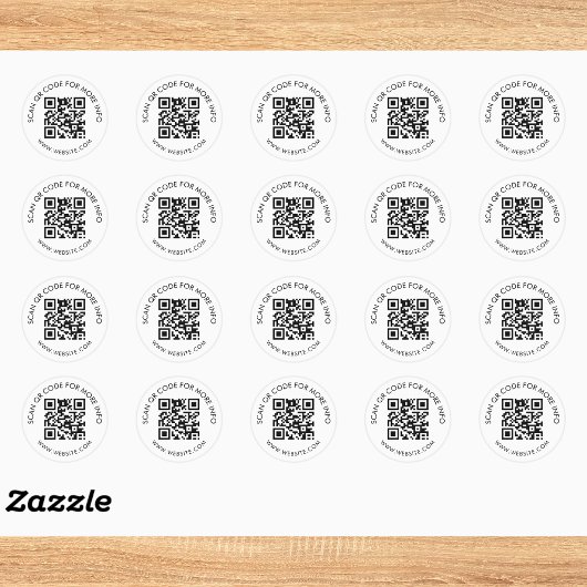 Eenvoudige Aangepaste QR Code Marketing Ronde Sticker