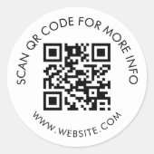 Eenvoudige Aangepaste QR Code Marketing Ronde Sticker (Voorkant)