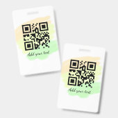 eenvoudige aangepaste QR-code toevoegen jouw namen Badge (Voor- en achterkant)