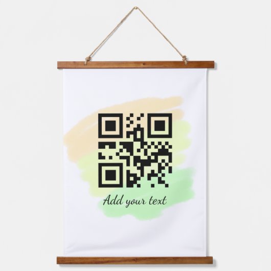 eenvoudige aangepaste QR-code toevoegen jouw namen Hangend Wandkleed (Voorkant)